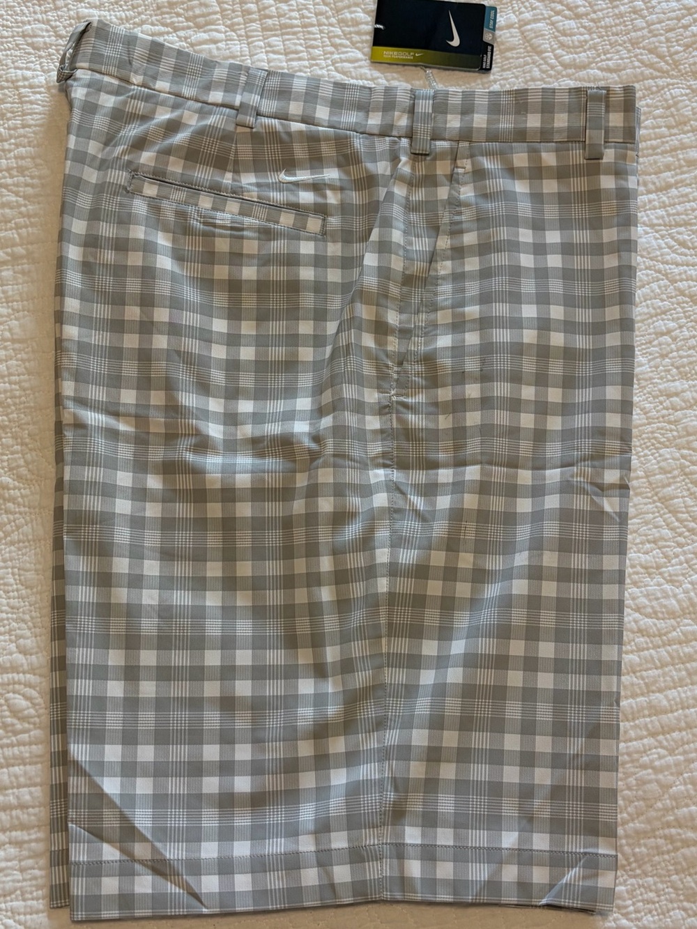 Nike Golf Dri-Fit Stay Cool Plaid Chino Shorts Sz 38